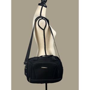 Rockland Black Office Bag with Removable Strap and Trolley Strap NWT